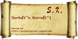 Sorbán Kornél névjegykártya