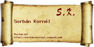 Sorbán Kornél névjegykártya